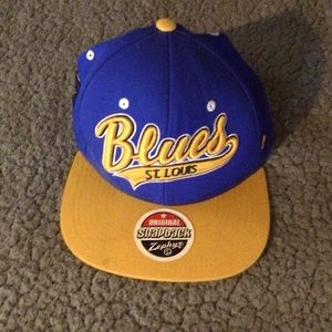 Mens STL blues SnapBack flat bill hat